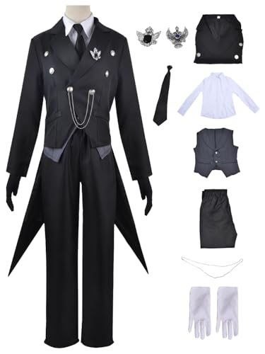 bi bi hou Sebastian Cosplay Kostüm Set Anime Kuroshitsuji Verkleidung Sebastian Michaelis Uniform Smoking Schwarz Weihnachten Halloween Karneval Party Bühnenauftritt Kostüm bi bi hou Sebastian Cosplay Kostüm Set Anime Kuroshitsuji Verkleidung Sebastian Michaelis Uniform Smoking Schwarz Weihnachten Halloween Karneval Party Bühnenauftritt Kostüm von bi bi hou