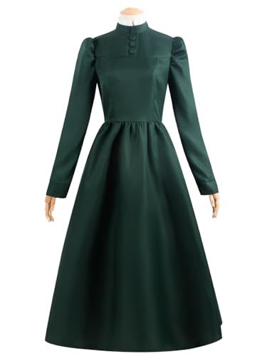 bi bi hou Sophie Cosplay Kostüm Set Anime Howl's Moving Castle Verkleidung Sophie Uniform Grünes Kleid Weihnachten Halloween Karneval Party Bühnenauftritt Kostüm Erwachsene von bi bi hou