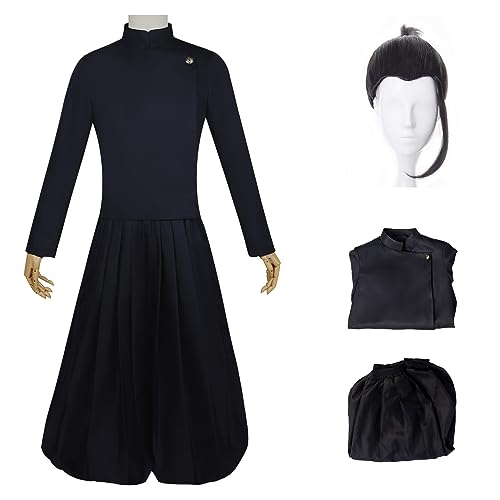 bi bi hou Suguru Geto Cosplay Kostüm Komplettes Set mit Perücke Anime Jujutsu Kaisen Cosplay Verkleidung Geto Suguru Cosplay Schuluniform Halloween Karneval Party Kostüm Erwachsene von bi bi hou