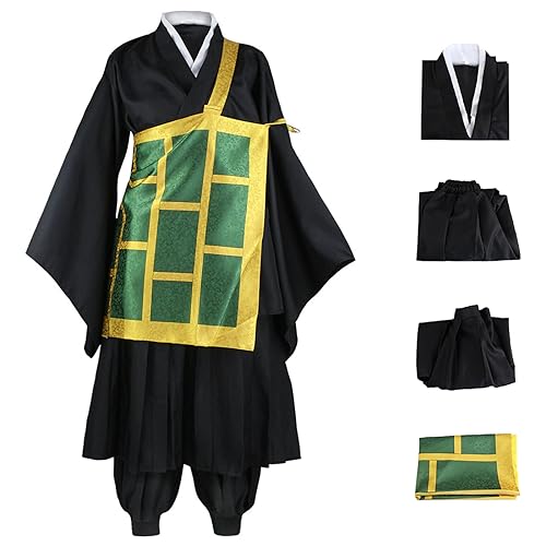 bi bi hou Suguru Geto Cosplay Kostüm Komplettes Set mit Perücke Anime Jujutsu Kaisen Cosplay Verkleidung Geto Suguru Cosplay Uniform Halloween Karneval Party Kostüm Erwachsene von bi bi hou