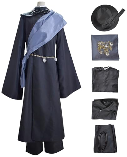 bi bi hou Undertaker Cosplay Kostüm Set mit Hut Anime Kuroshitsuji Verkleidung Undertaker Uniform Weihnachten Halloween Karneval Party Bühnenauftritt Kostüm für Erwachsene Unisex von bi bi hou