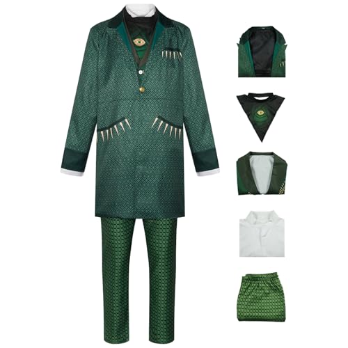 bi bi hou Wizard Cosplay Kostüm Wicked Hexe Wizard Verkleidung Hexen Kostüm Wizard Uniform Grüne Weihnachtstag Halloween Karneval Party Bühnenauftritt Kostüm Erwachsene von bi bi hou