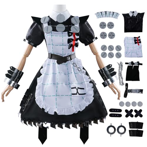 bi bi hou Zenless Zone Zero Corin Cosplay Kostüm mit Perücke Zenless Zone Zero Cosplay Verkleidung Corin Wickes Uniform Maid Dress Halloween Karneval Party Bühnenauftritt Kostüm Erwachsene von bi bi hou