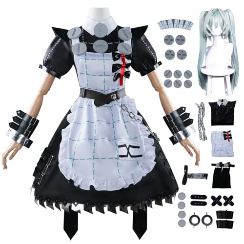 bi bi hou Zenless Zone Zero Corin Cosplay Kostüm mit Perücke Zenless Zone Zero Cosplay Verkleidung Corin Wickes Uniform Maid Dress Halloween Karneval Party Bühnenauftritt Kostüm Erwachsene von bi bi hou