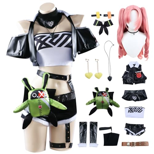 bi bi hou Zenless Zone Zero Nicole Cosplay Kostüm Komplettes Set mit Perücke Zenless Zone Zero Cosplay Verkleidung Nicole Demara Uniform Halloween Karneval Party Bühnenauftritt Kostüm Erwachsene von bi bi hou