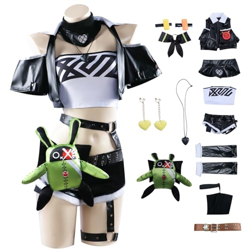 bi bi hou Zenless Zone Zero Nicole Cosplay Kostüm Komplettes Set mit Perücke Zenless Zone Zero Cosplay Verkleidung Nicole Demara Uniform Halloween Karneval Party Bühnenauftritt Kostüm Erwachsene von bi bi hou