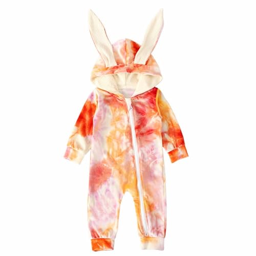 biJerou Kleinkind Ostern Mädchen Langarm Baby Bunny Kostüm Frühling Baby Body Krabbeln Anzug Kapuzen Kleidung Body's Langarm Junge (PP1, 18-24 Months) von biJerou