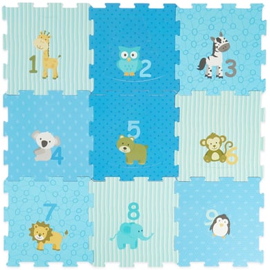 bieco Puzzlematte Tiere blau 18 tlg. von bieco