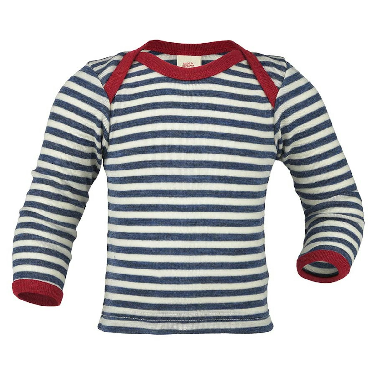100% Wolle Langarmshirt blau natur 86/92 100% Wolle Langarmshirt blau natur 86/92