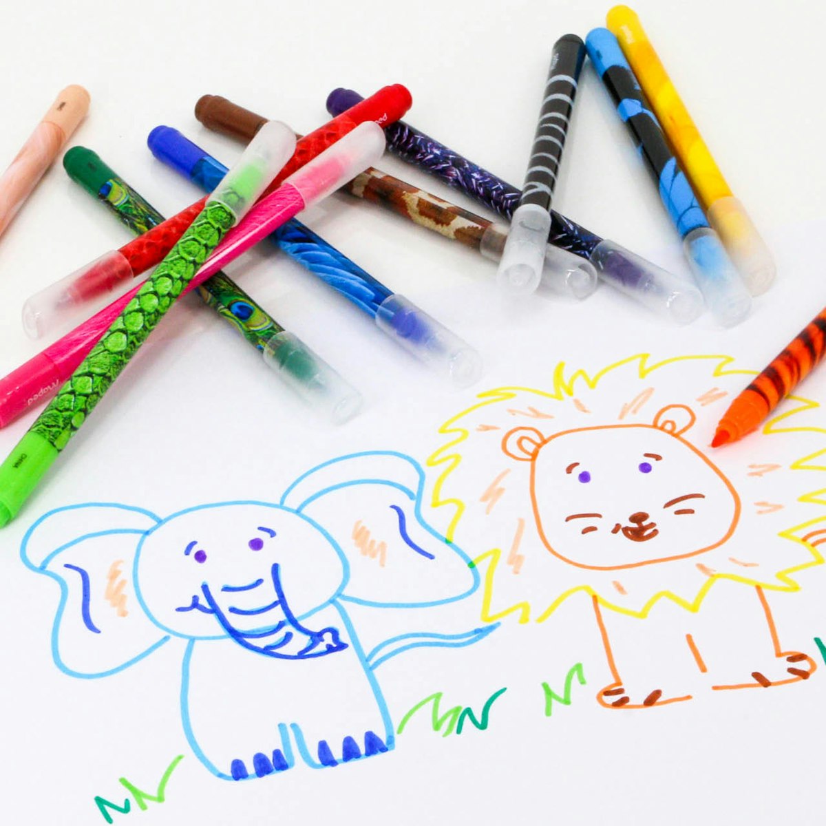 12 Filzstifte ANIMALS abwaschbar 2,8mm Spitze 12 Filzstifte ANIMALS abwaschbar 2,8mm Spitze