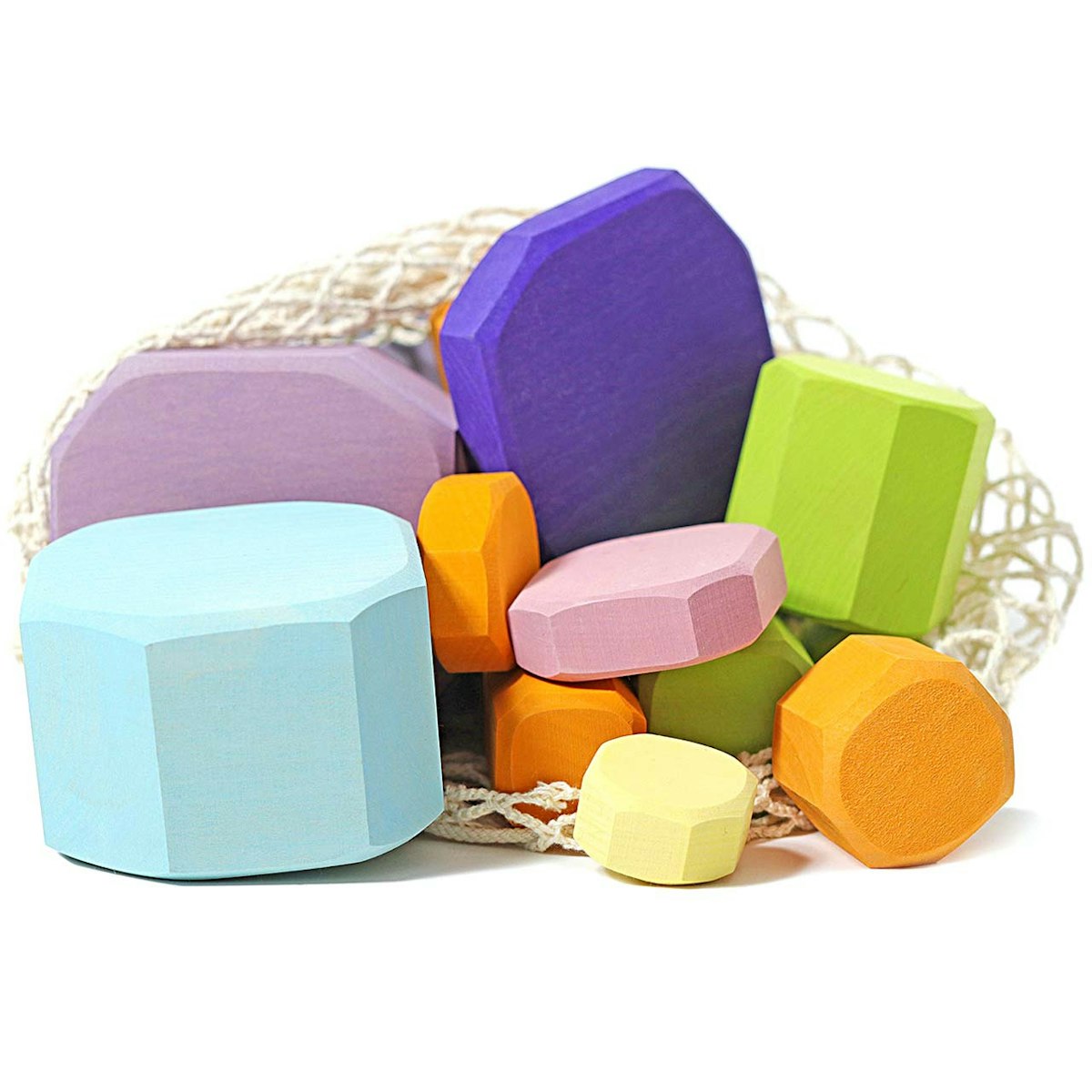 16 Bauklötze Baumscheiben bunt 16 Bauklötze Baumscheiben bunt