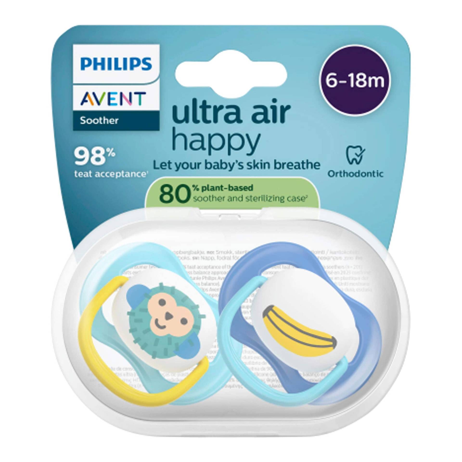Philips Avent 2er-Pack Schnuller ultra air happy, 6-18M Philips Avent 2er-Pack Schnuller ultra air happy, 6-18M von Philips Avent