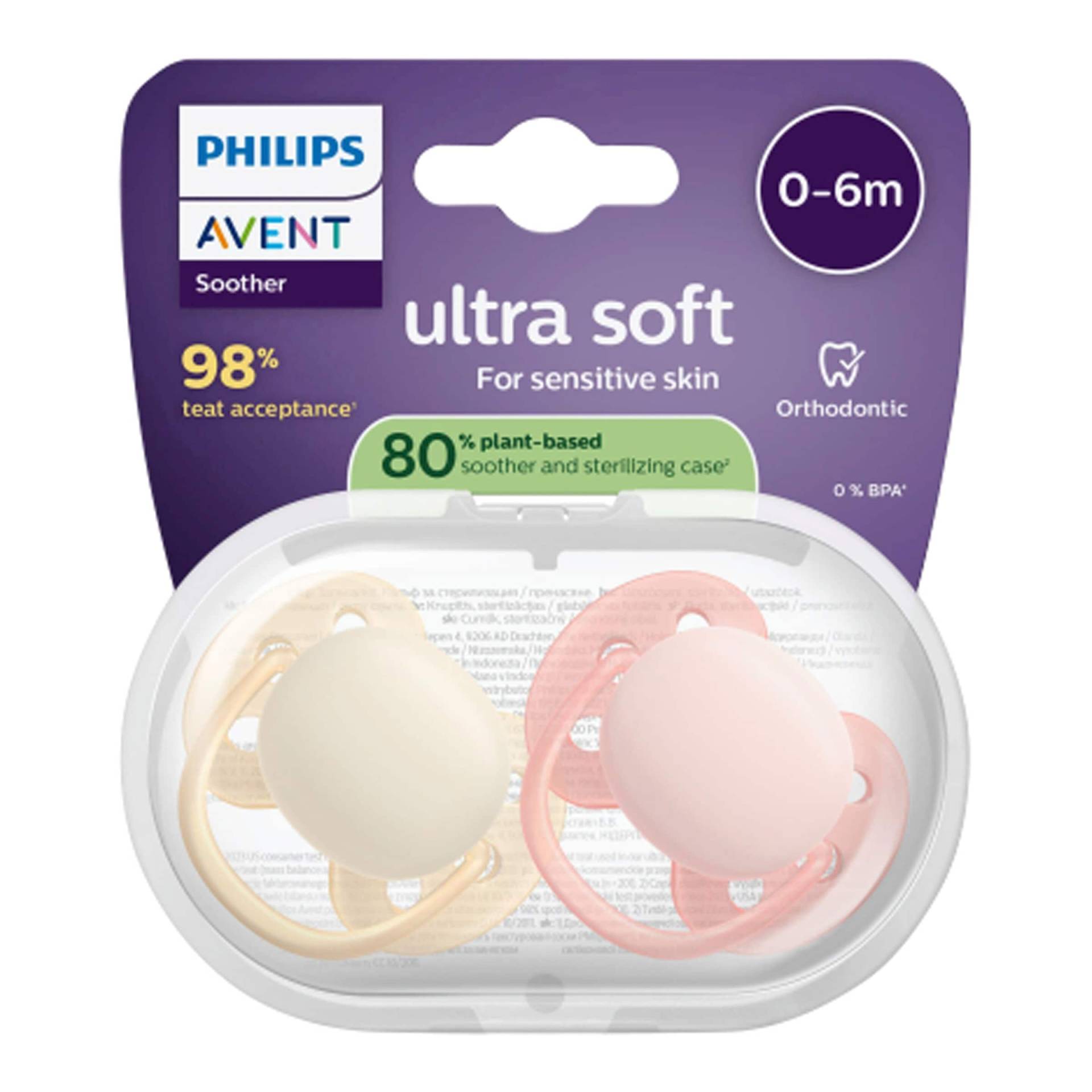 Philips Avent 2er-Pack Schnuller ultra soft, 0-6M Philips Avent 2er-Pack Schnuller ultra soft, 0-6M von Philips Avent