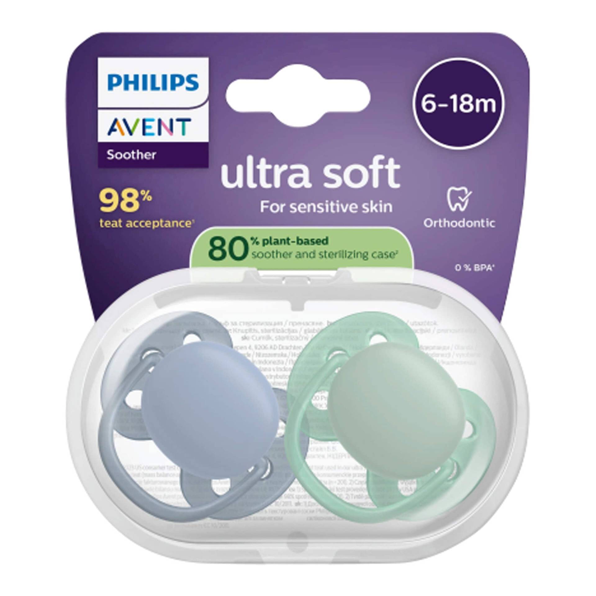 Philips Avent 2er-Pack Schnuller ultra soft, 6-18M Philips Avent 2er-Pack Schnuller ultra soft, 6-18M von Philips Avent