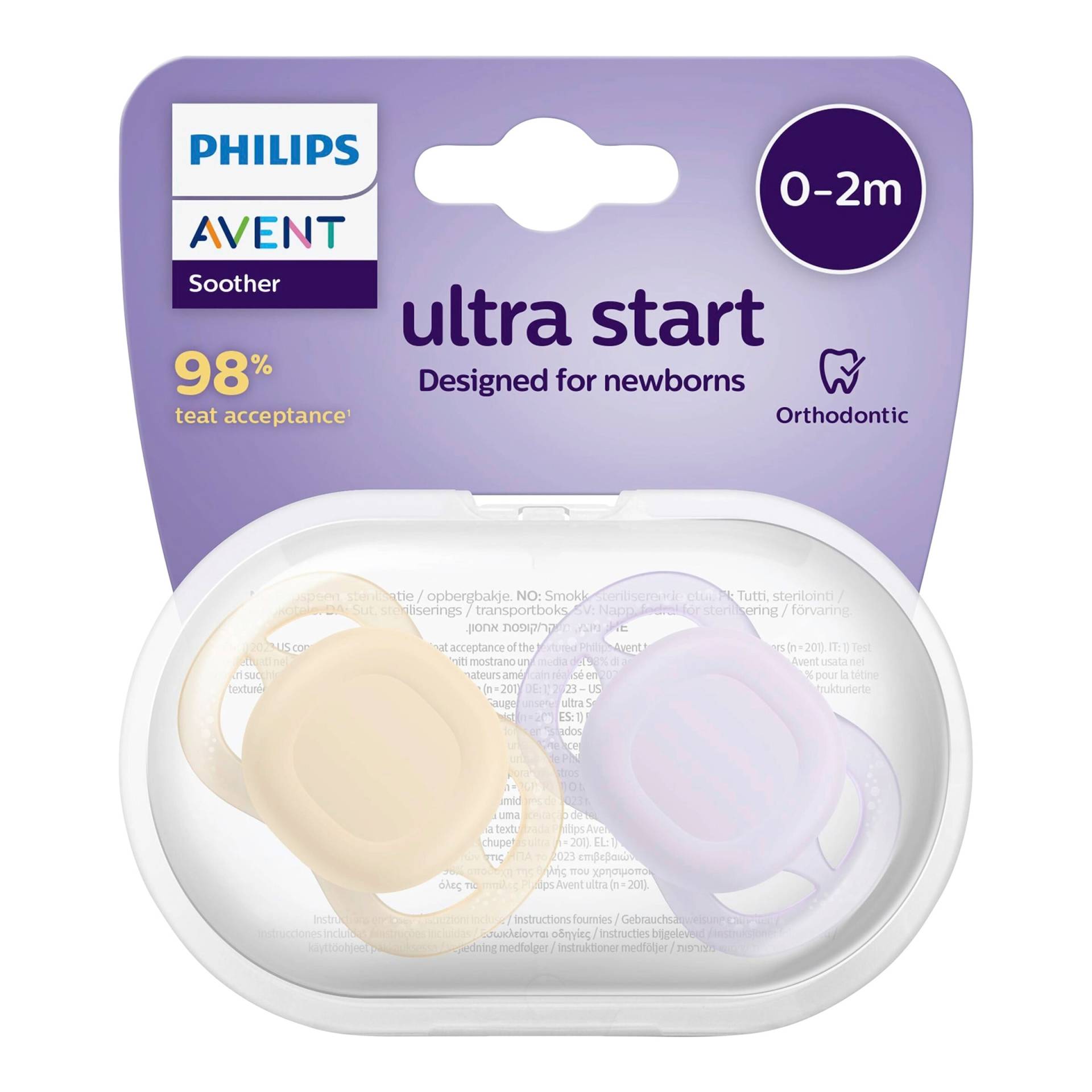 Philips Avent 2er-Pack Schnuller ultra start, 0-2M von Philips Avent