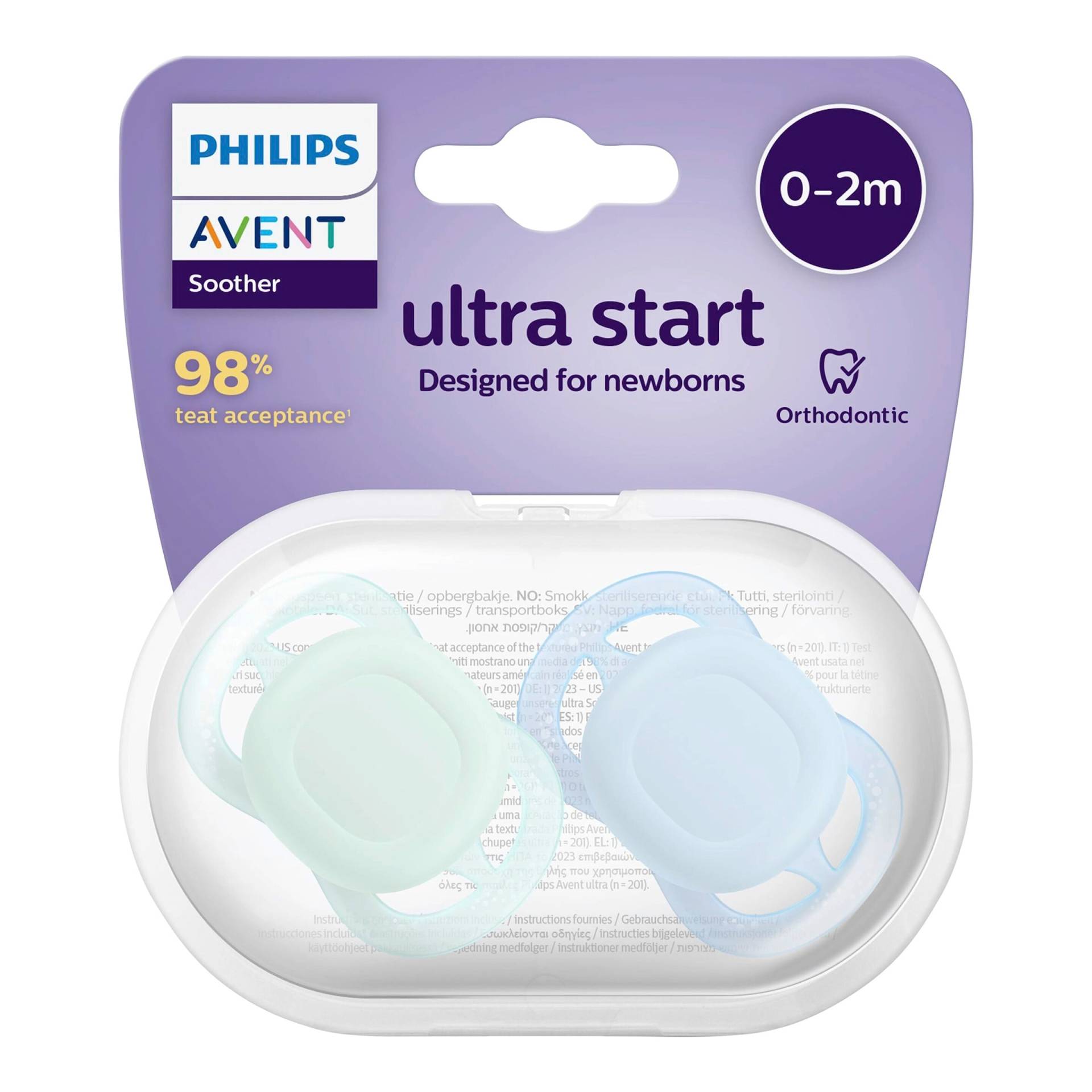 Philips Avent 2er-Pack Schnuller ultra start, 0-2M von Philips Avent