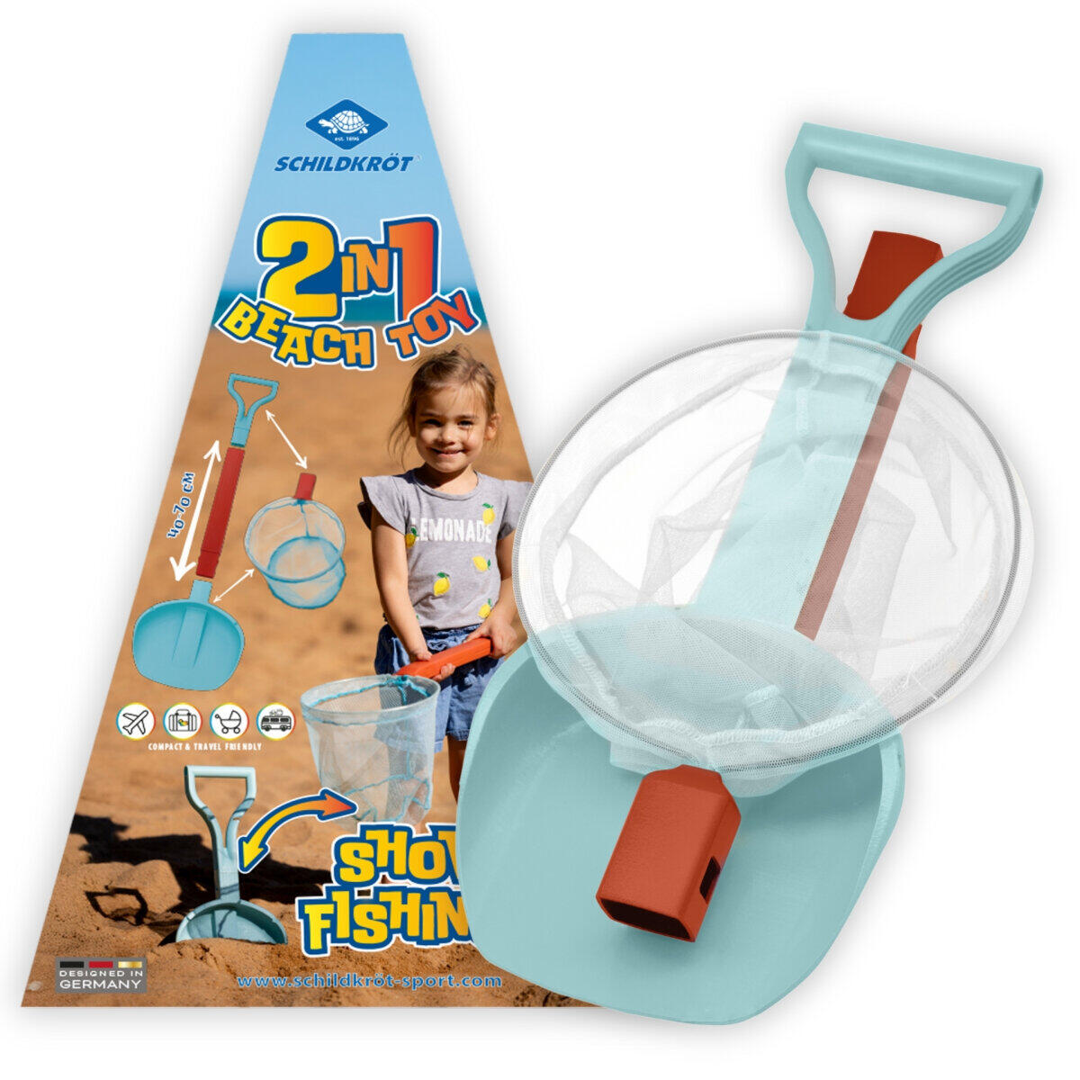 2in1 Beachtoy Set, Schaufel + Kescher 2in1 Beachtoy Set, Schaufel + Kescher