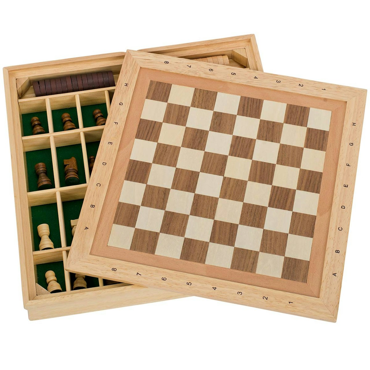 3 Brettspiele im Set – Schach, Dame, Mühle 3 Brettspiele im Set – Schach, Dame, Mühle