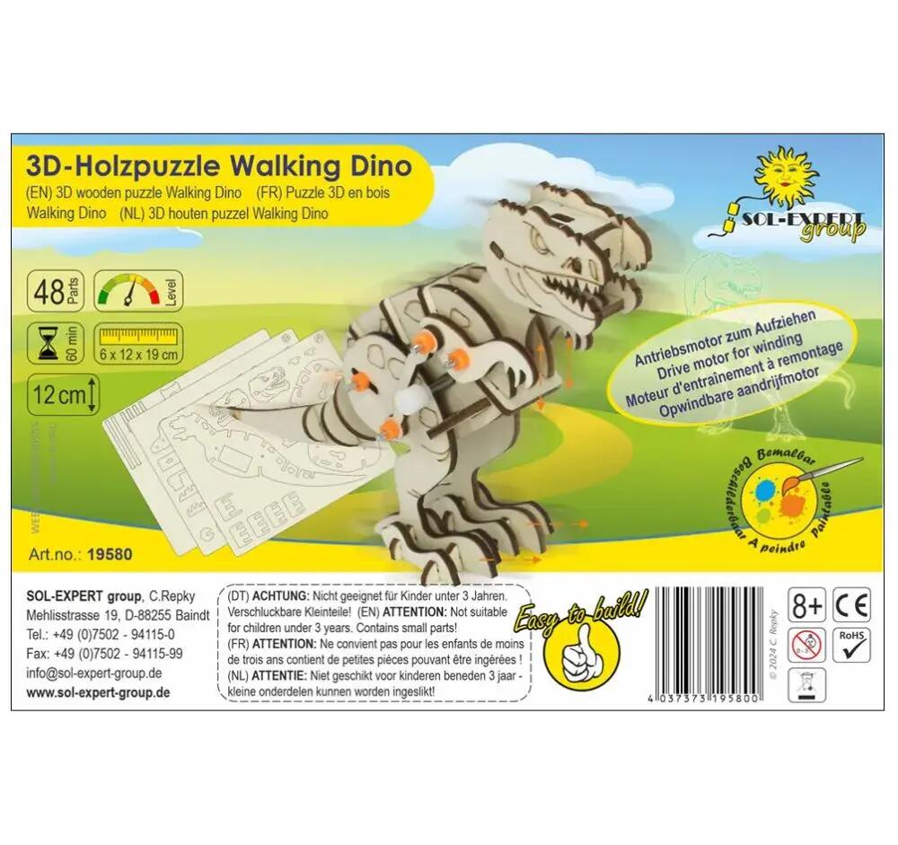 3D Holz Puzzle Funktionsmodell Walking Dino 3D Holz Puzzle Funktionsmodell Walking Dino