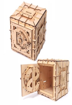 3D Mechanical Puzzle Treasure Wooden Box DIY with Password