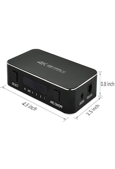 4 in 1 out HDMI 2.0 Switcher Box Compatible with MacBook Xbox PS4 Roku DVD Fire TV Black