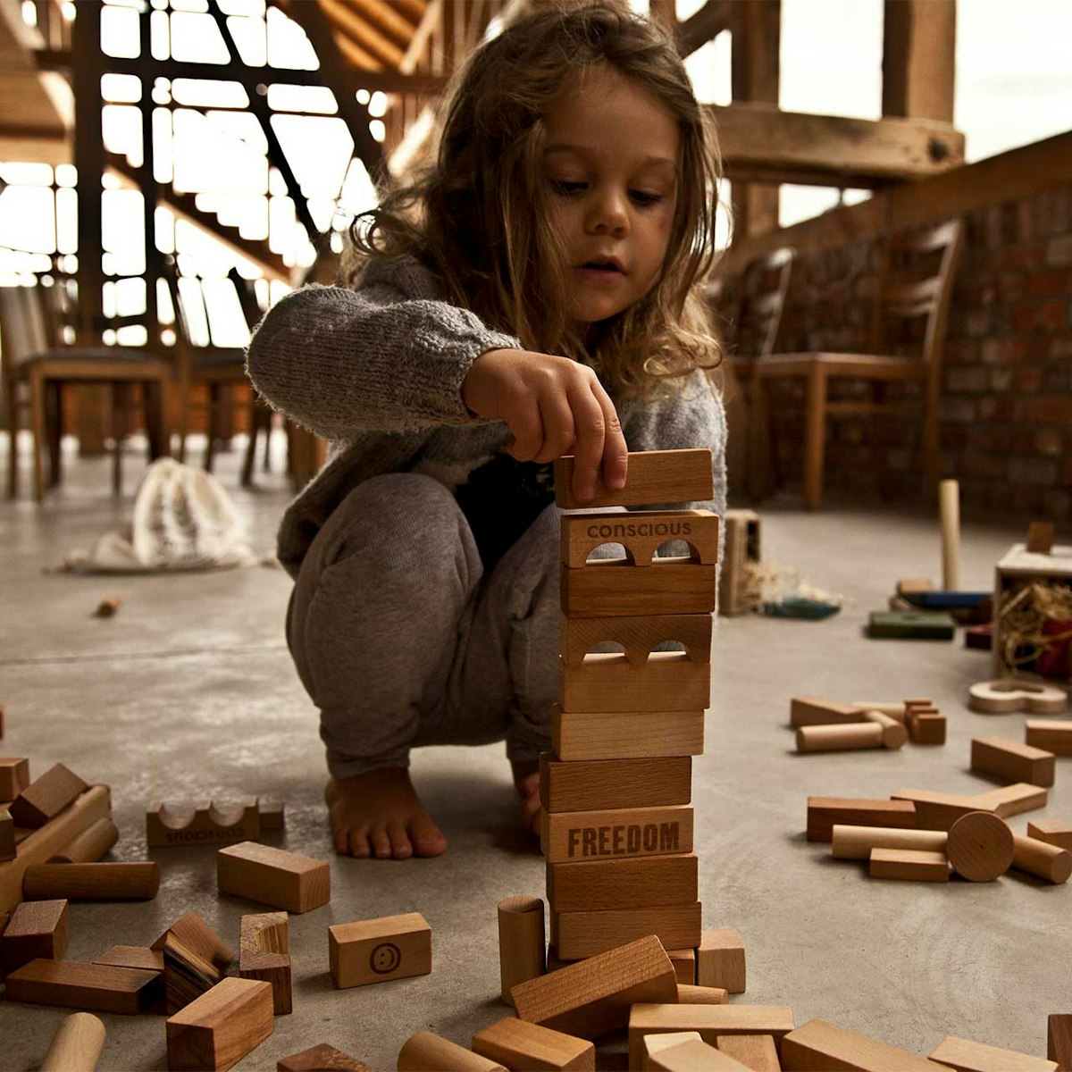50 natürliche Bauklötze mit Sack ab 12 Monate 50 natürliche Bauklötze mit Sack ab 12 Monate
