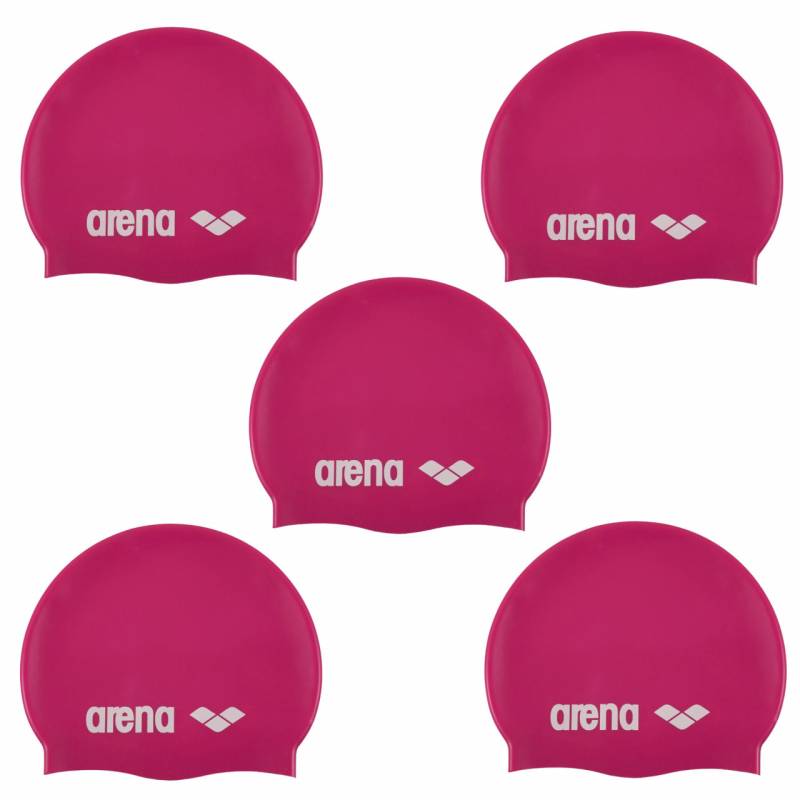 5x arena Badekappe Silicone Fuchsia-white