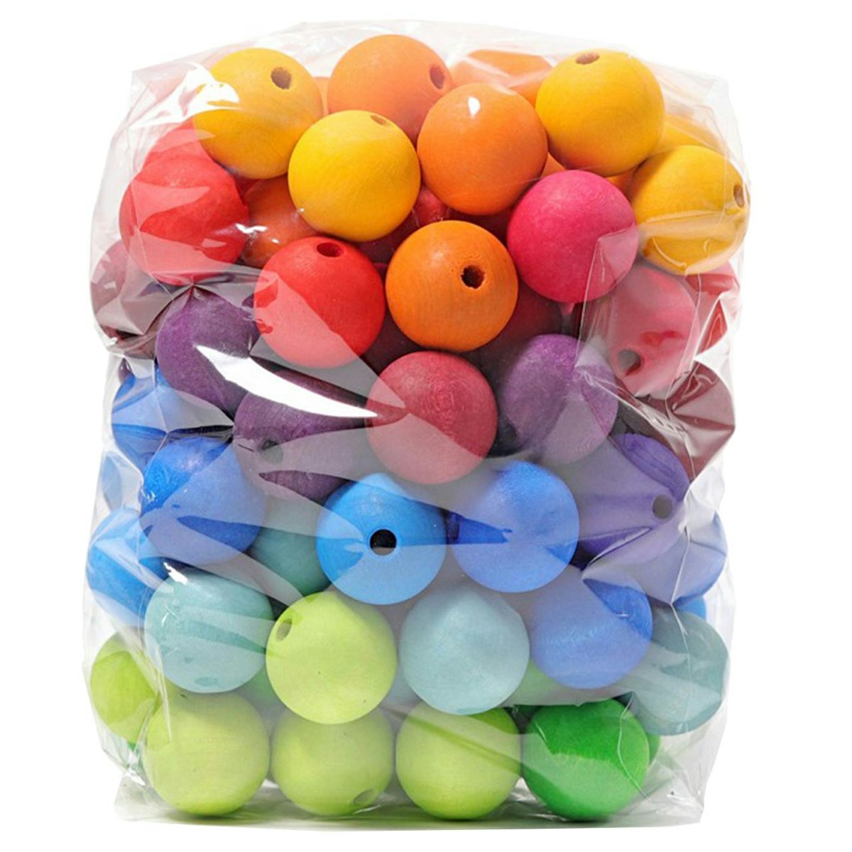 96 große, bunte Holzperlen ab 3 Jahren 96 große, bunte Holzperlen ab 3 Jahren