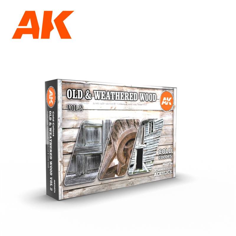 AK Interactive Old & Weathered Wood VOL 2 Colors Set Farben 3rd Gen Acrylics