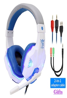 Adjustable Gaming Headset For SONY Playstation/Xbox/NS/PC with Noise Cancelling and Mic Auriculares White