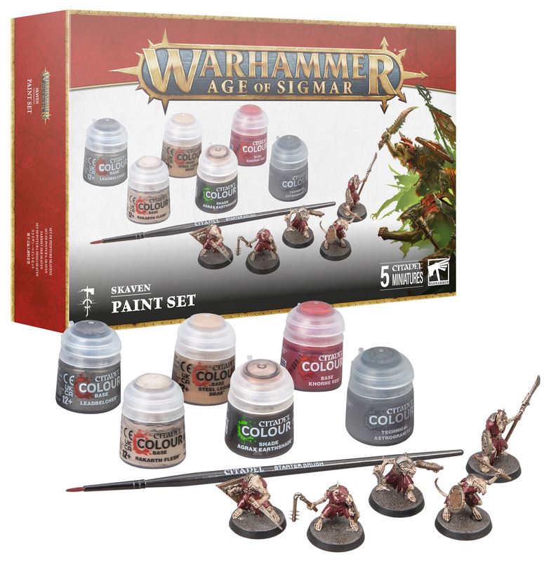 Age of Sigmar Skaven Clanrats and Paint Set Games Workshop Malset