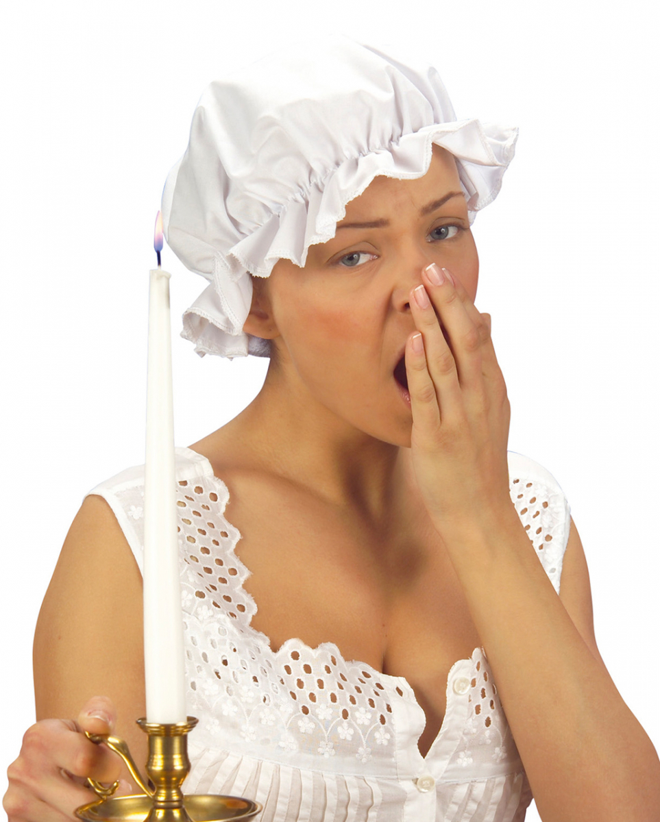 Altertümliche Schlafhaube Weiß Altertümliche Schlafhaube Weiß