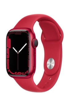 Apple Watch Series 7 GPS, 45mm koperta z aluminium z edycji (PRODUCT)RED z paskiem sportowym