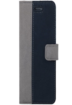 Apple iPhone 8 Plus- Surazo® Phone Case Genuine Leather- Nubuck Gray and Navy Blue