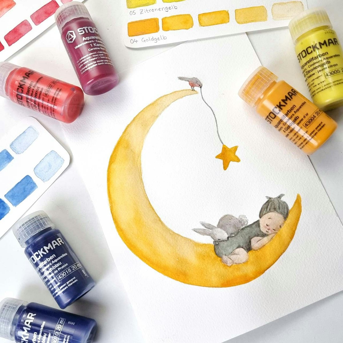 Aquarellfarben im Starter Paket – 6 Farben Aquarellfarben im Starter Paket – 6 Farben