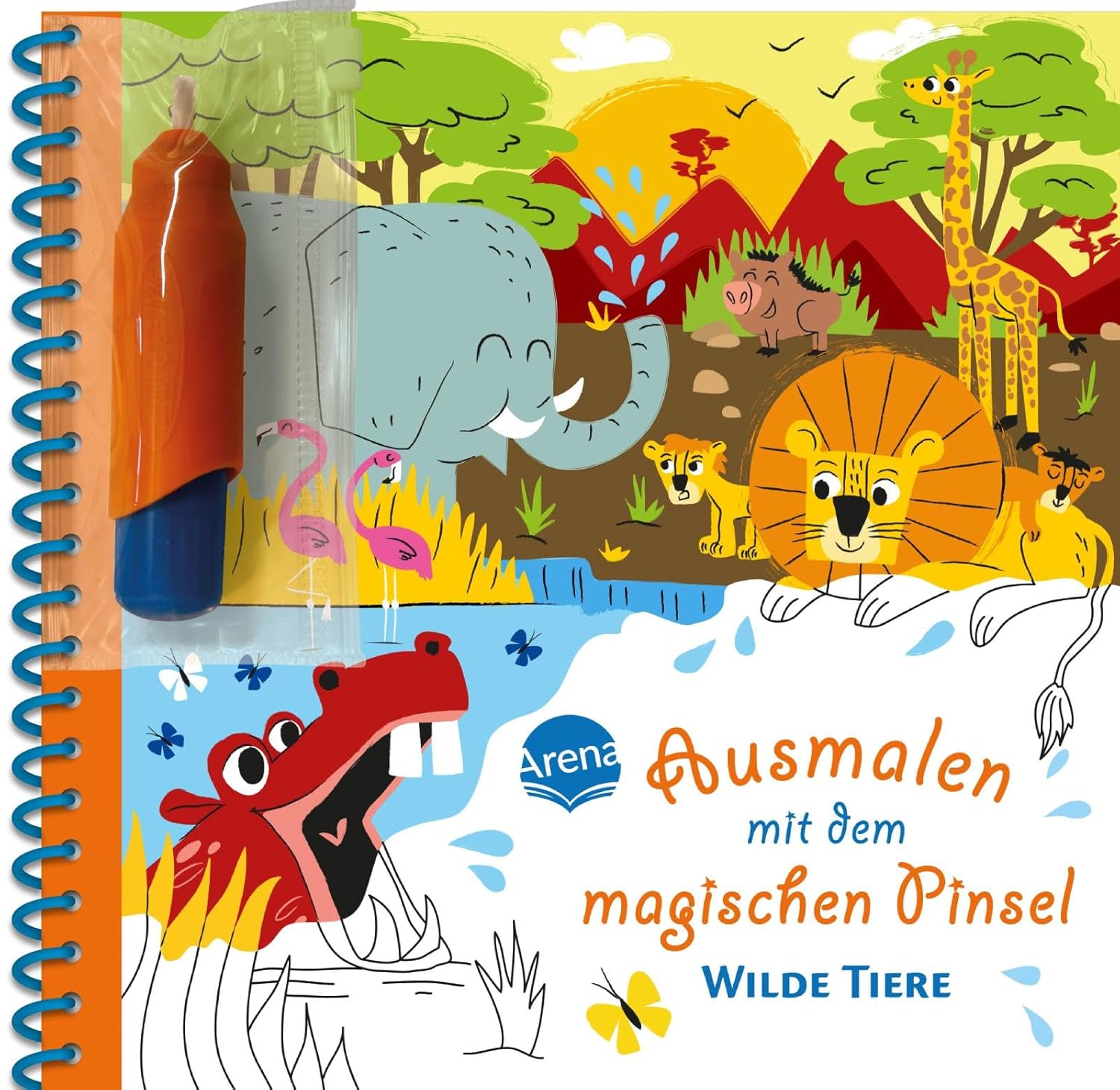 Arena Verlag - Wilde Tiere, Ausmalen mit dem magischen Pinsel Arena Verlag - Wilde Tiere, Ausmalen mit dem magischen Pinsel