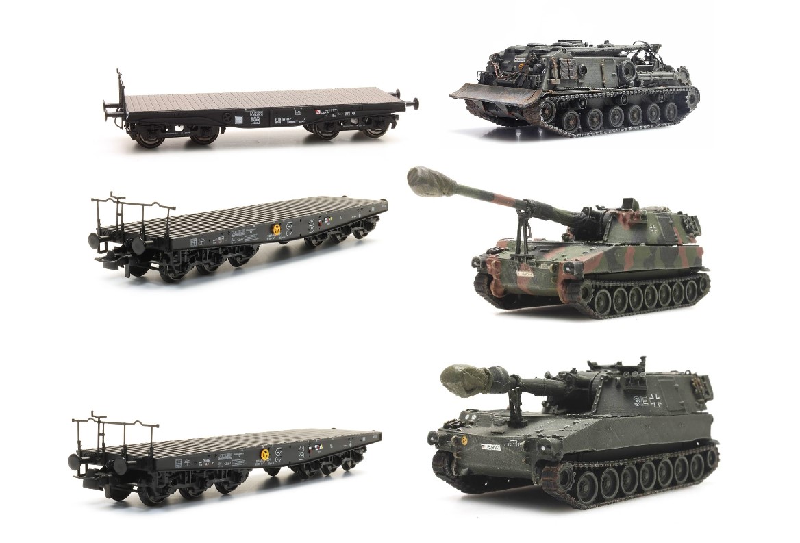 Artitec Militärtransport "Bundeswehr Panzerhaubitzen" DB Epoche IV H0 MoBa Artitec Militärtransport "Bundeswehr Panzerhaubitzen" DB Epoche IV H0 MoBa