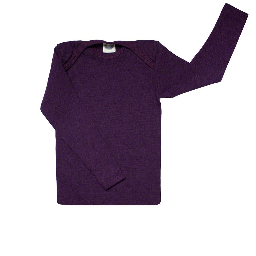 Atmungsaktives Wolle Seide Shirt pflaume lila 86/92 Atmungsaktives Wolle Seide Shirt pflaume lila 86/92