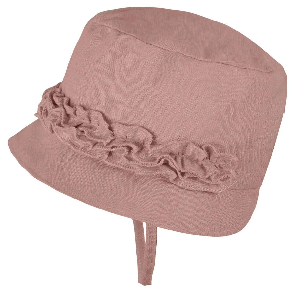 Baby Sommermütze Rüschen Baumwoll-Leinen Mix nude 43/45 Baby Sommermütze Rüschen Baumwoll-Leinen Mix nude 43/45