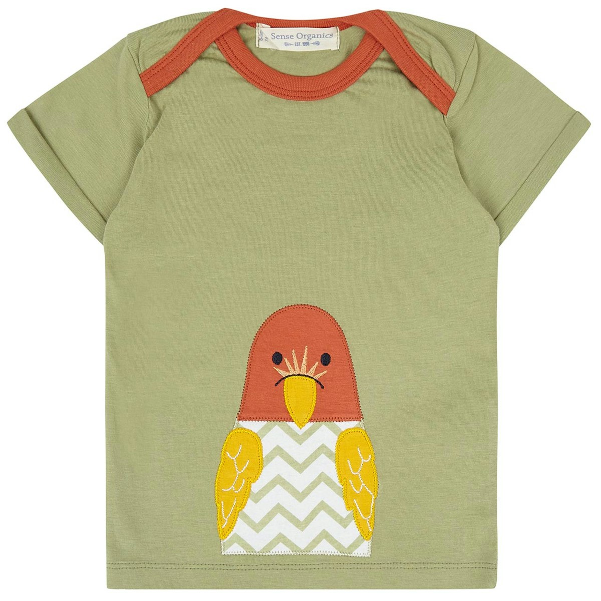 Babyshirt kurzarm oliv-grün Aufnäher 74 Babyshirt kurzarm oliv-grün Aufnäher 74