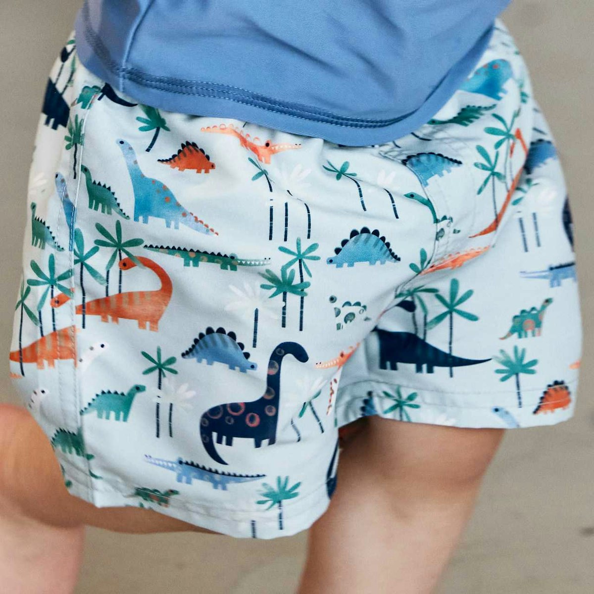 Badeshorts mit Schwimmwindel Dinos hellblau 74 Badeshorts mit Schwimmwindel Dinos hellblau 74