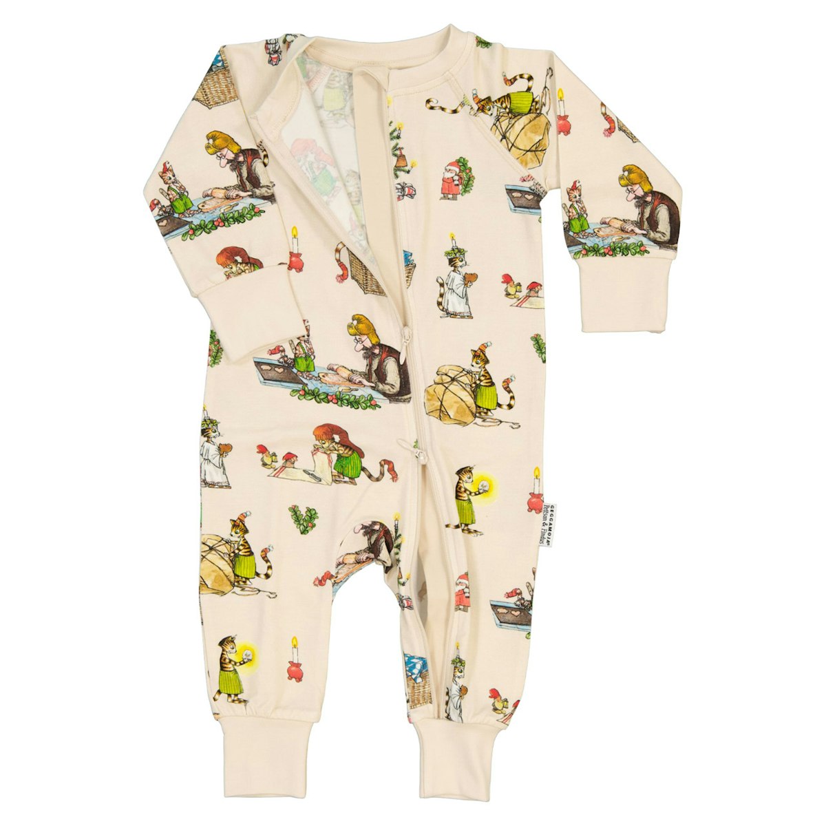 Bambus Schlafanzug Reißverschluss Pettersson & Findus beige 98/104 Bambus Schlafanzug Reißverschluss Pettersson & Findus beige 98/104