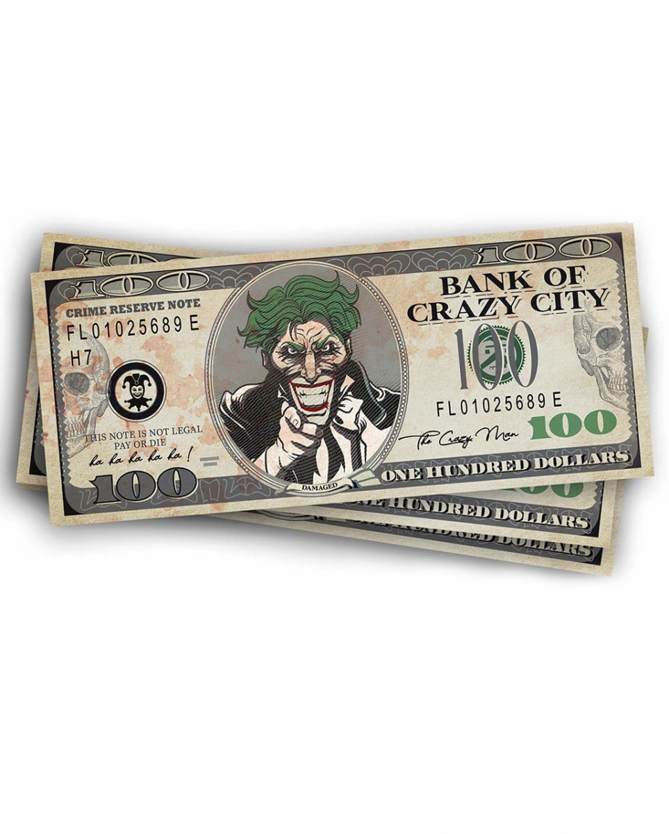 Bank of Crazy City 100 Dollar Scheine Spielgeld