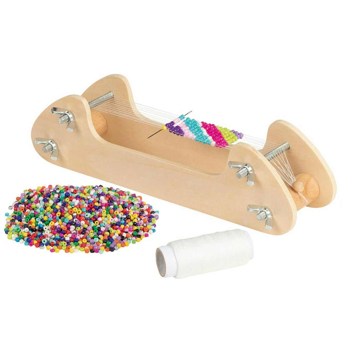 Bastel-Set Perlen-Webrahmen Bastel-Set Perlen-Webrahmen