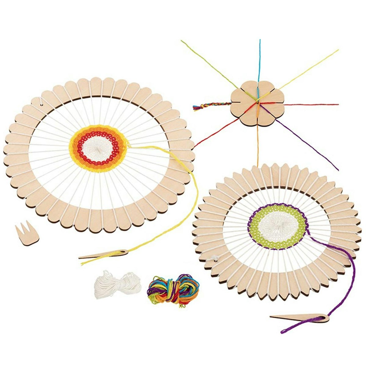 Bastel-Set Webrahmen und Knüpfblume Bastel-Set Webrahmen und Knüpfblume