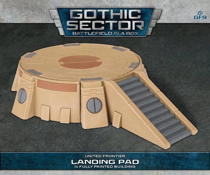 Battlefield in a Box Gothic Sector United Frontier Landing Pad Gelände