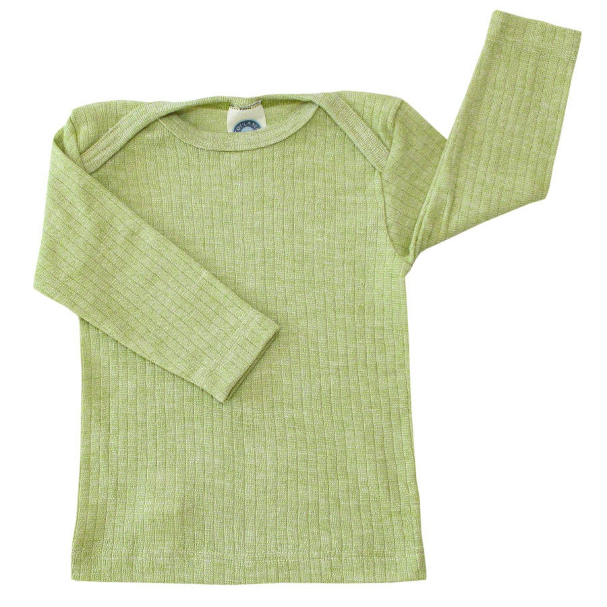 Baumwolle Wolle Seide Langarmshirt altgrün meliert 152 Baumwolle Wolle Seide Langarmshirt altgrün meliert 152