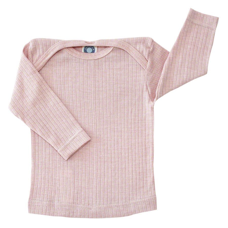 Baumwolle Wolle Seide Langarmshirt altrosa meliert 74/80 Baumwolle Wolle Seide Langarmshirt altrosa meliert 74/80