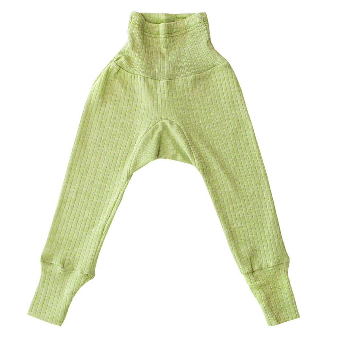 Baumwolle Wolle Seide Leggings grün meliert 62/68 Baumwolle Wolle Seide Leggings grün meliert 62/68