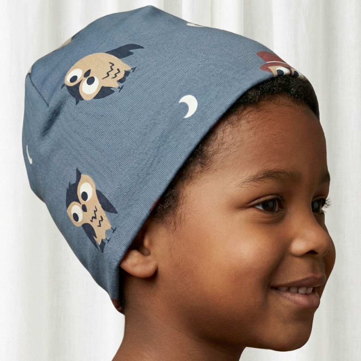 Beanie gefüttert Eule blau 48/50 Beanie gefüttert Eule blau 48/50
